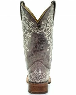 Corral Women's Brown Crater Embroidered Cowgirl Boots - Square Toe -Corral Boots Shop 0450P9 41 BK