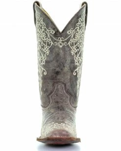 Corral Women's Brown Crater Embroidered Cowgirl Boots - Square Toe -Corral Boots Shop 0450P9 41 FT
