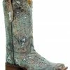 Corral Women's Metallic Bronze Glitter Butterfly Cowgirl Boots - Square Toe