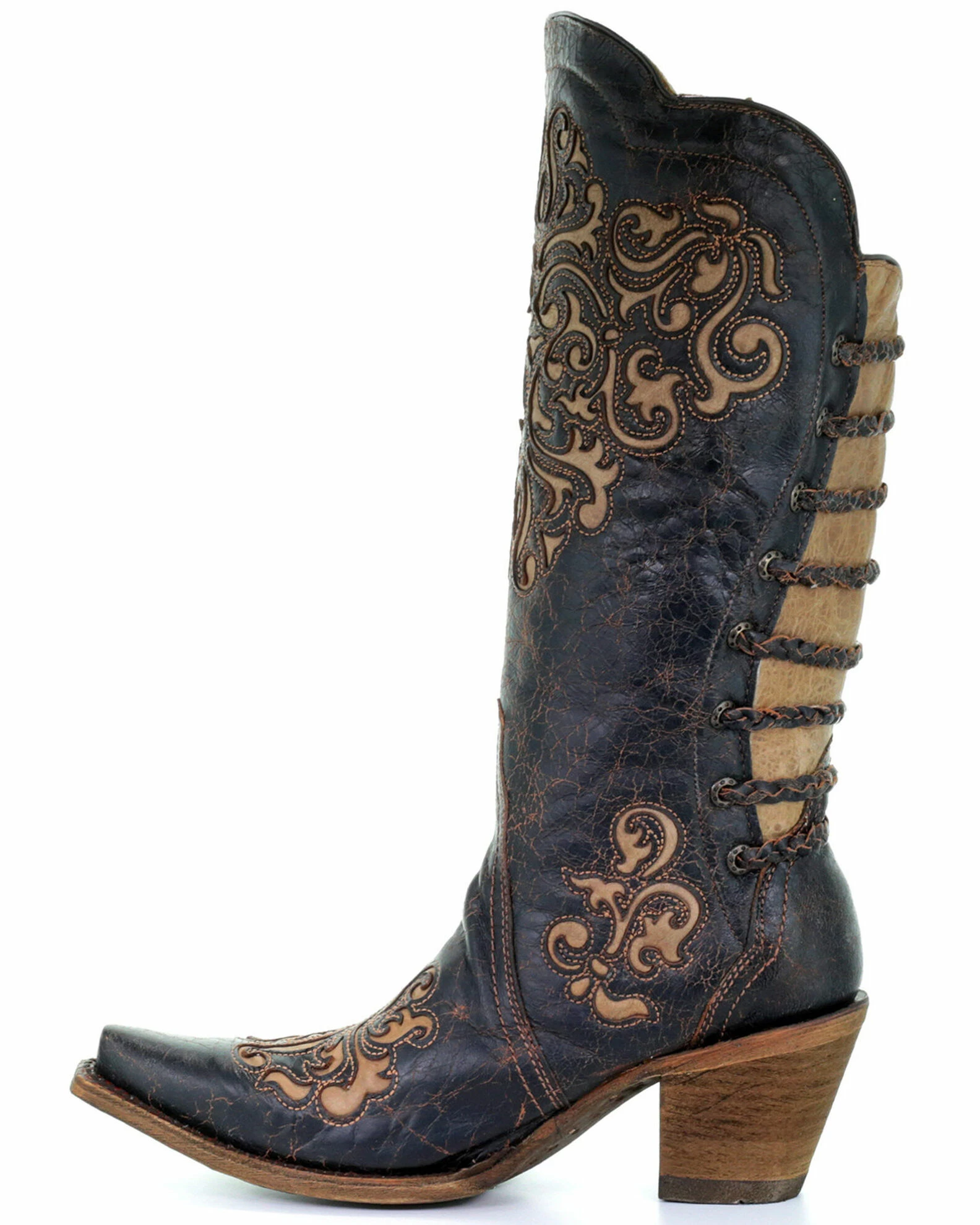 Corral Women's Inlay And Straps Cowgirl Boots - Snip Toe 5 Corral Women's Inlay And Straps Cowgirl Boots - Snip Toe - Image 3