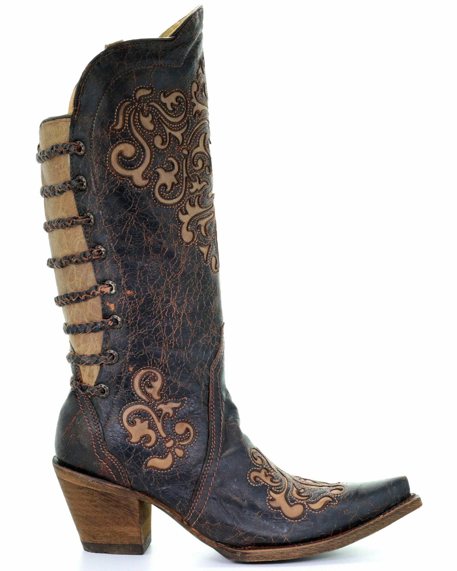 Corral Women's Inlay And Straps Cowgirl Boots - Snip Toe 4 Corral Women's Inlay And Straps Cowgirl Boots - Snip Toe - Image 2