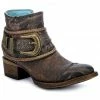 Corral Women's Floral Embossed Short Fashion Boots Brown -Corral Boots Shop 0459J5 41 P1