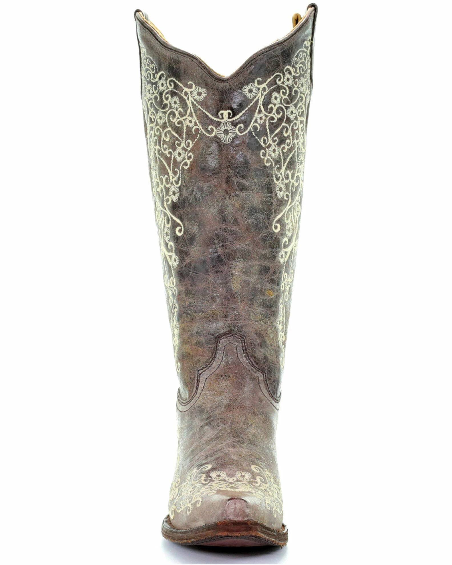 Corral Brown Crater With Bone Embroidery Cowgirl Boots - Snip Toe For Women's 6 Corral Brown Crater With Bone Embroidery Cowgirl Boots - Snip Toe For Women's - Image 4