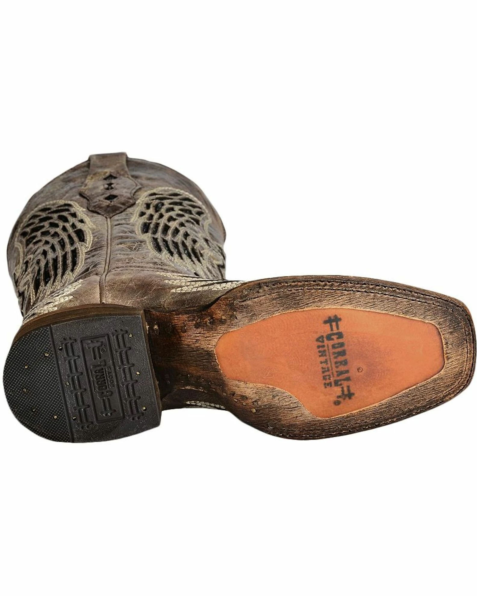 Corral Black Sequin Wing & Cross Inlay Cowgirl Boots - Square Toe For Women's 7 Corral Black Sequin Wing & Cross Inlay Cowgirl Boots - Square Toe For Women's - Image 5