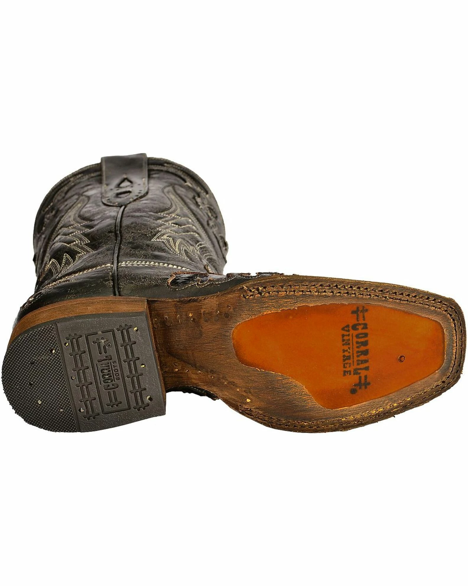 Corral Vintage Black Python Inlay Cowgirl Boots - Square Toe For Women's 7 Corral Vintage Black Python Inlay Cowgirl Boots - Square Toe For Women's - Image 5