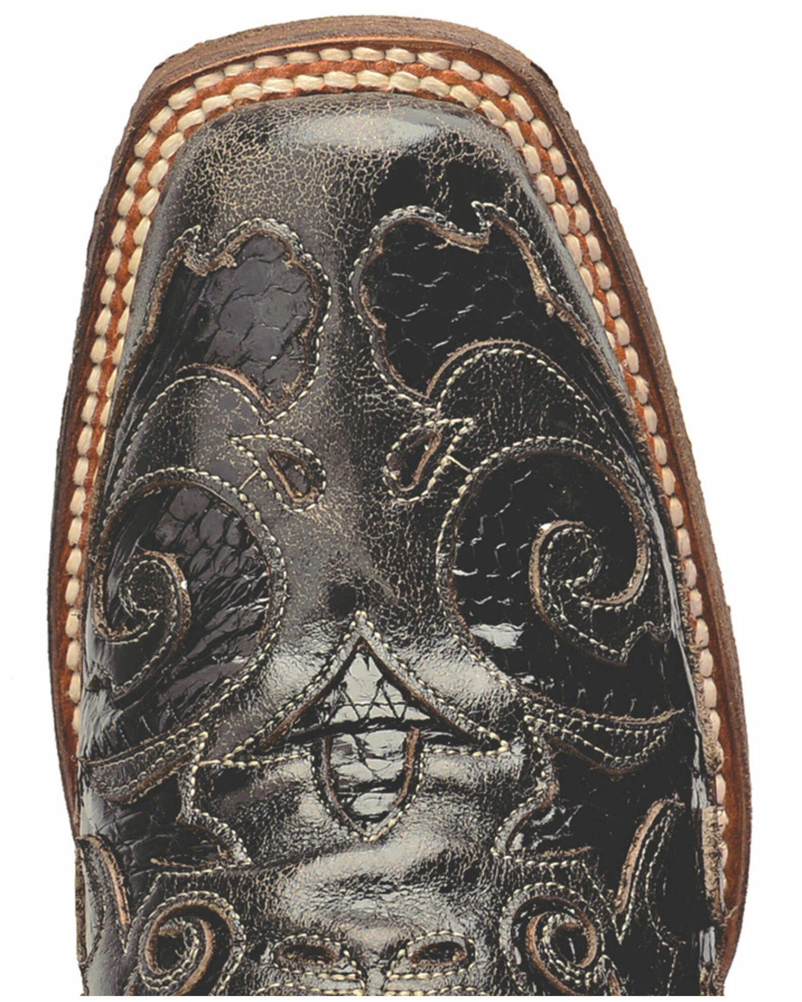 Corral Vintage Black Python Inlay Cowgirl Boots - Square Toe For Women's 8 Corral Vintage Black Python Inlay Cowgirl Boots - Square Toe For Women's - Image 6