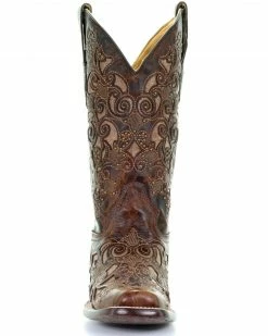 Corral Women's Embroidered Stud Inlay Western Boots Brown -Corral Boots Shop 2000213351 200 FT