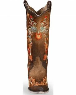 Corral Women's Floral Embroidered Lamb Leather Cowgirl Boots - Snip Toe Chocolate -Corral Boots Shop 2000237513 440 FT