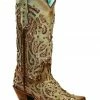 Corral Women's Mint Glitter Inlay Western Boots - Snip Toe  Green