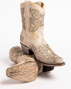 Corral Women's Metallic Glitter Inlay & Crystal Boots - Snip Toe -Corral Boots Shop 2000241024 100 BM
