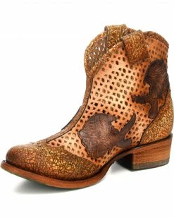 Corral Women's Galapagos Laser Cutout Booties - Round Toe -Corral Boots Shop 2000241039 271 D1
