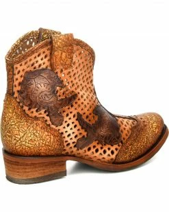 Corral Women's Galapagos Laser Cutout Booties - Round Toe -Corral Boots Shop 2000241039 271 D2