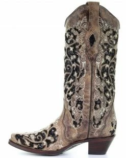 Corral Women's Floral Embroidered Western Boots - Snip Toe 9 Corral Women's Floral Embroidered Western Boots - Snip Toe -Corral Boots Shop 2000257878 200 P3