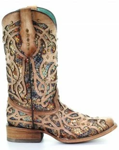 Corral Women's Bone Inlay Western Boots - Square Toe -Corral Boots Shop 2000257880 103 P2