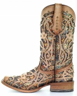 Corral Women's Bone Inlay Western Boots - Square Toe -Corral Boots Shop 2000257880 103 P3