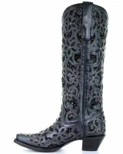 Corral Women's Floral Inlay Western Boots - Snip Toe -Corral Boots Shop 2000274387 001 P3