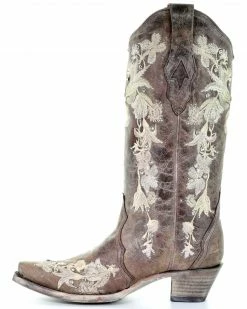 Corral Women's Flower Embroidery Western Boots - Snip Toe -Corral Boots Shop 2000275620 205 P3
