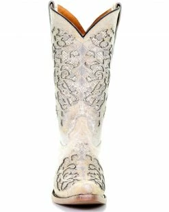 Corral Girls' White Glitter Inlay Boots - Snip Toe 11 Corral Girls' White Glitter Inlay Boots - Snip Toe -Corral Boots Shop 2000276657 100 P4