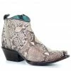 Corral Women's Natural Python Fashion Booties - Snip Toe Brown -Corral Boots Shop 2000280085 200 P1