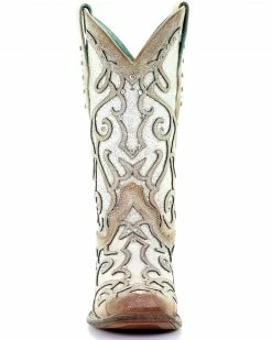 Corral Women's White Glitter Inlay Western Boots - Square Toe 11 Corral Women's White Glitter Inlay Western Boots - Square Toe -Corral Boots Shop 2000288063 103 P5