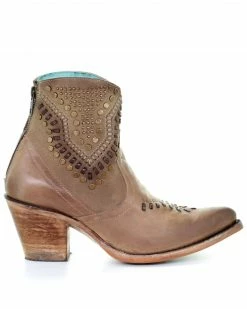 Corral Women's Brown Studs Fashion Booties - Round Toe -Corral Boots Shop 2000288069 200 P2