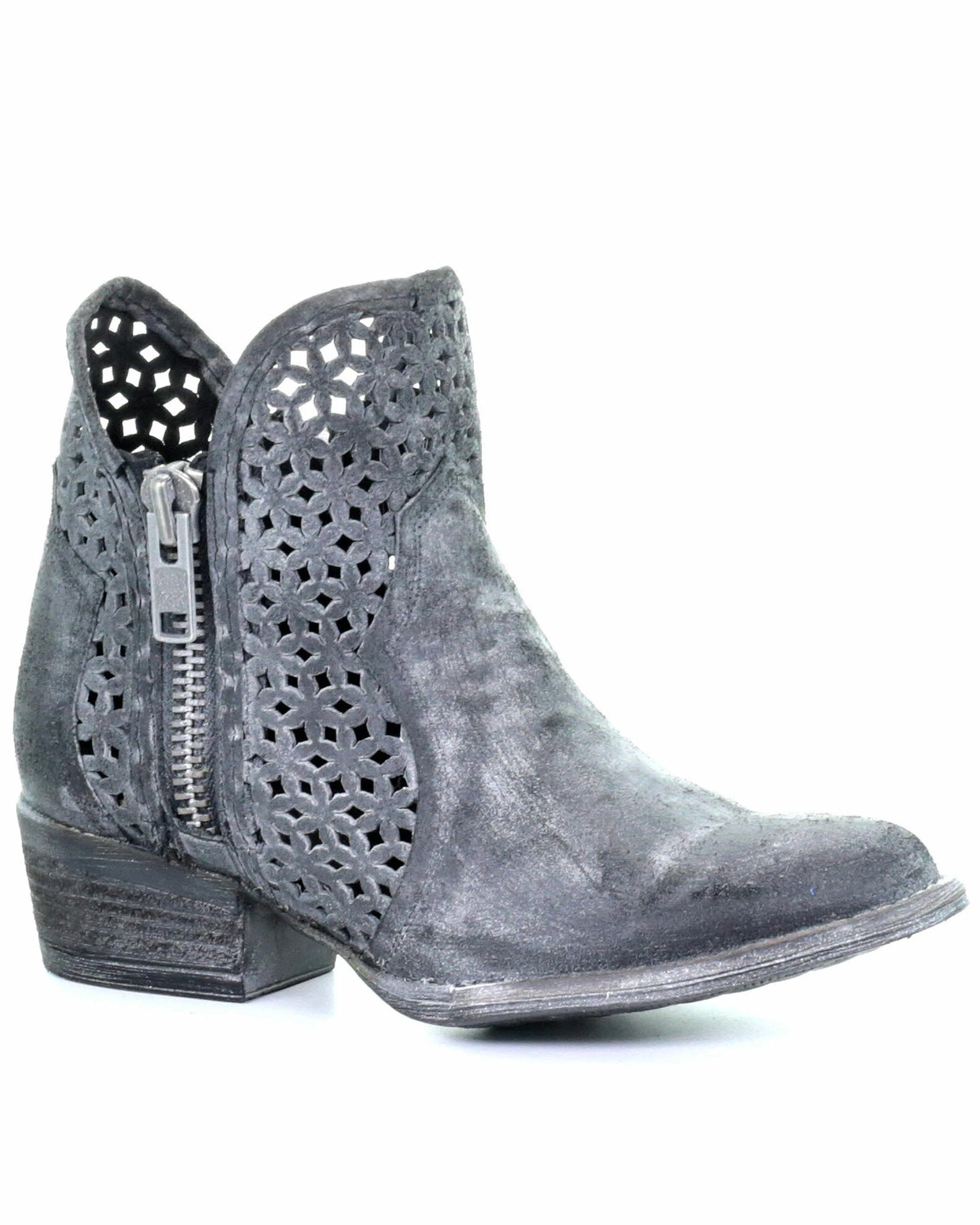 Corral Women's Grey Cutout Fashion Booties - Round Toe 3 Corral Women's Grey Cutout Fashion Booties - Round Toe