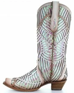 Corral Women's White Bright Inlay Western Boots - Snip Toe 9 Corral Women's White Bright Inlay Western Boots - Snip Toe -Corral Boots Shop 2000288136 100 P3