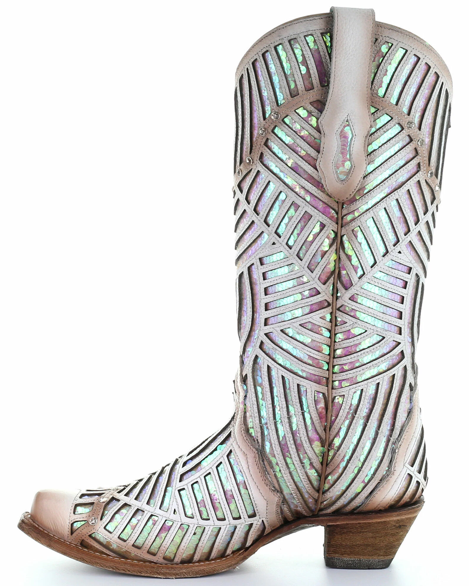 Corral Women's White Bright Inlay Western Boots - Snip Toe 5 Corral Women's White Bright Inlay Western Boots - Snip Toe - Image 3