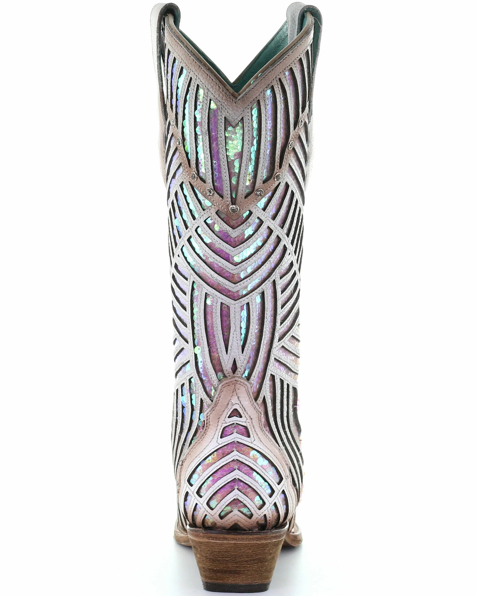 Corral Women's White Bright Inlay Western Boots - Snip Toe 6 Corral Women's White Bright Inlay Western Boots - Snip Toe - Image 4