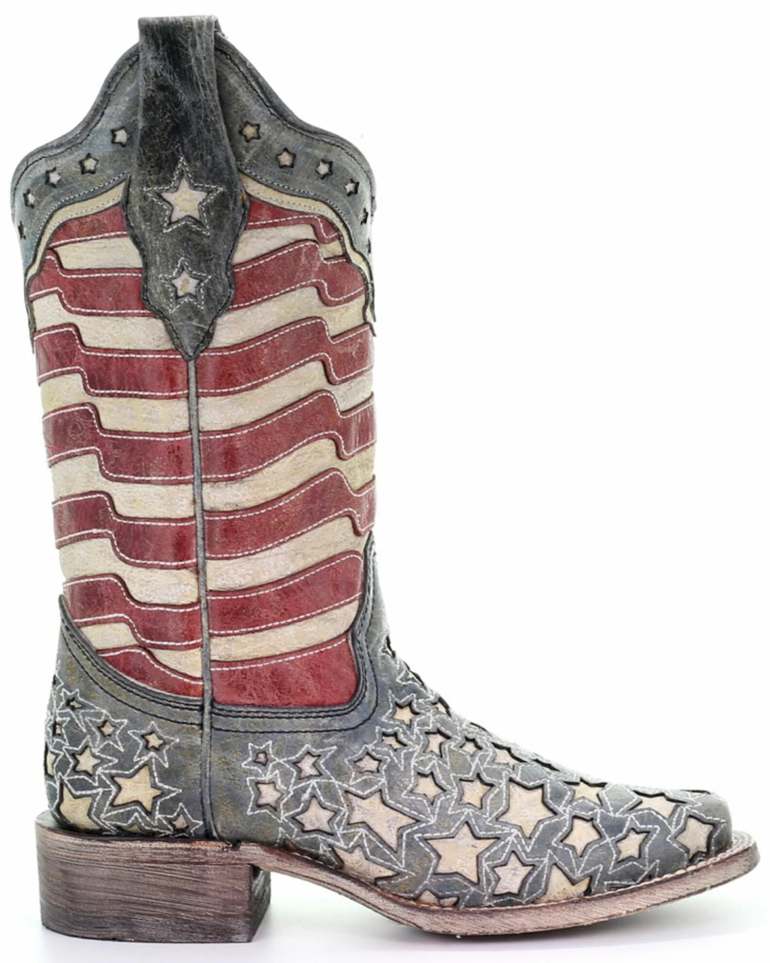 Corral Women's Blue Jeans Stars & Stripes Western Boots - Square Toe 4 Corral Women's Blue Jeans Stars & Stripes Western Boots - Square Toe - Image 2