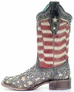 Corral Women's Blue Jeans Stars & Stripes Western Boots - Square Toe 9 Corral Women's Blue Jeans Stars & Stripes Western Boots - Square Toe -Corral Boots Shop 2000288139 400 P3