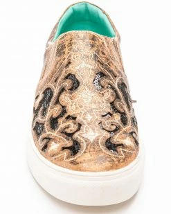 Corral Women's Floral Embroidered Glitter Inlay Sneakers Black -Corral Boots Shop 2000288157 001 P4