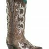 Corral Women's Grey Overlay Western Boots - Snip Toe Brown -Corral Boots Shop 2000288164 200 P1