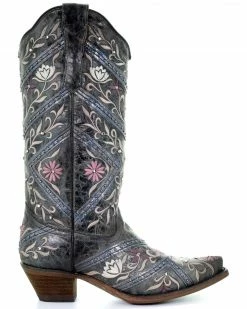 Corral Women's Floral Embroidery & Rhinestones Western Boots - Snip Toe 8 Corral Women's Floral Embroidery & Rhinestones Western Boots - Snip Toe -Corral Boots Shop 2000288724 001 P2