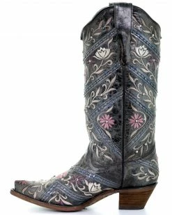 Corral Women's Floral Embroidery & Rhinestones Western Boots - Snip Toe 9 Corral Women's Floral Embroidery & Rhinestones Western Boots - Snip Toe -Corral Boots Shop 2000288724 001 P3
