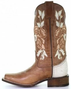 Corral Women's Honey Floral Western Boots - Square Toe Tan -Corral Boots Shop 2000292395 280 P3