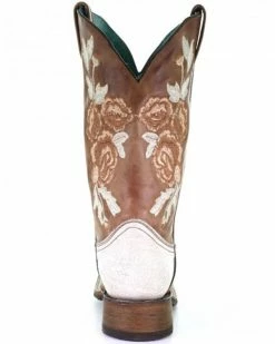 Corral Women's Honey Floral Western Boots - Square Toe Tan -Corral Boots Shop 2000292395 280 P4