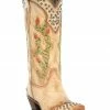 Corral Women's Saddle Cactus Embroidery Western Boots - Snip Toe Tan -Corral Boots Shop 2000293442 280 P1