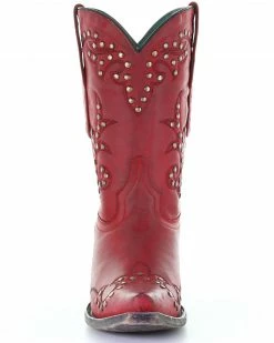 Corral Women's Studded Red Embroidery Western Boots - Snip Toe -Corral Boots Shop 2000293463 600 P5