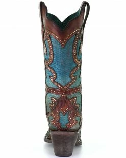 Corral Women's Turquoise Overlay Western Boots - Snip Toe -Corral Boots Shop 2000295288 200 P4