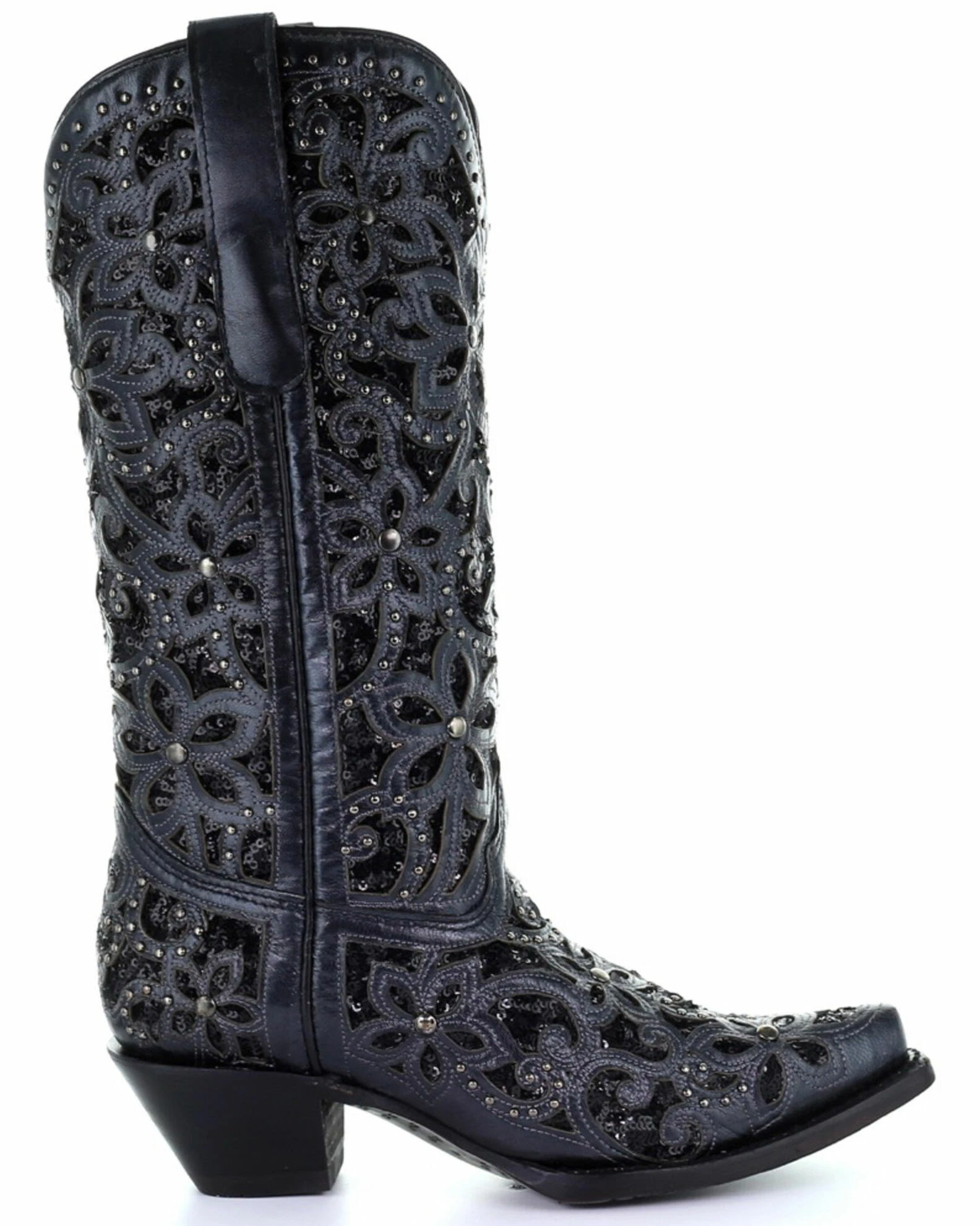 Corral Women's Black Inlay Embroidery Western Boots - Snip Toe 4 Corral Women's Black Inlay Embroidery Western Boots - Snip Toe - Image 2