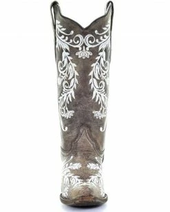 Corral Women's Glow White Embroidered Western Boots - Snip Toe Brown -Corral Boots Shop 2000315366 200 P5