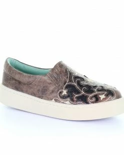 Corral Women's Brown Inlay & Embroidered Sneakers Black/brown -Corral Boots Shop 2000315425 933 P1 1
