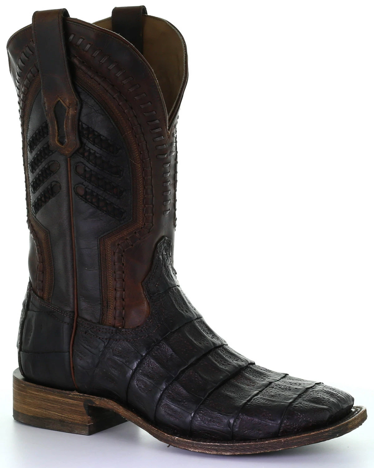 Corral Men's Oil Brown Caiman Embroidery Western Boots - Square Toe 4 Corral Men's Oil Brown Caiman Embroidery Western Boots - Square Toe - Image 2