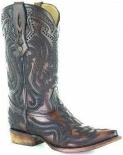 Corral Men's Python Inlay & Laser Sequence Western Boots - Snip Toe 