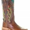 Corral Women's Brown Embroidery & Studs Western Boots - Square Toe -Corral Boots Shop 2000332728 200 P1