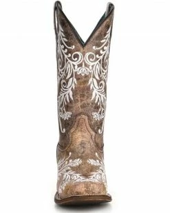 Corral Women's White Embroidery Glow Western Boots - Square Toe -Corral Boots Shop 2000332729 200 P4