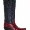 Corral Women's Black Exotic Snake Skin Western Boots - Snip Toe