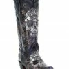 Corral Women's Floral Skull Embroidery & Studs Cowgirl Boots - Snip Toe Black -Corral Boots Shop 2000340854 001 P1
