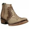 Corral Women's Embroidery & Stud Booties - Round Toe Beige/khaki -Corral Boots Shop 2000348432 250 P1